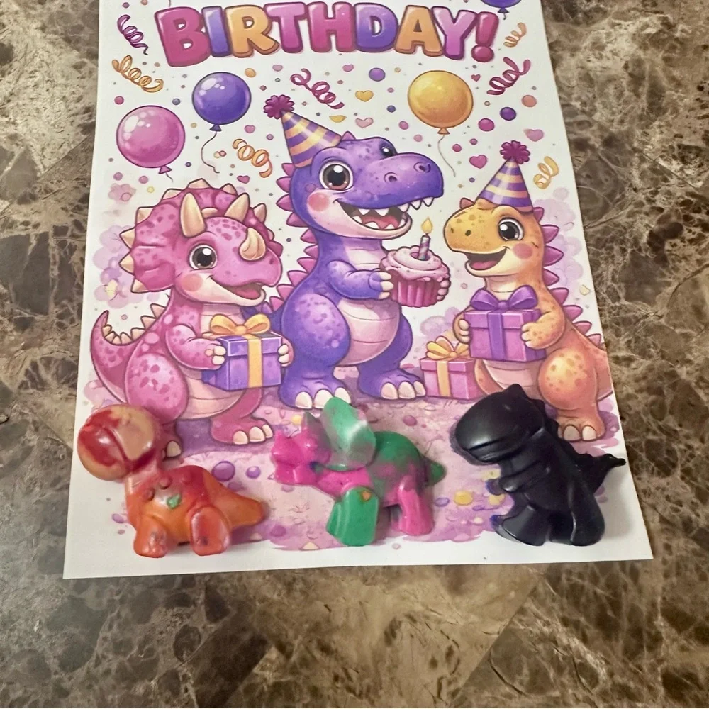 Handmade pink dinosaur